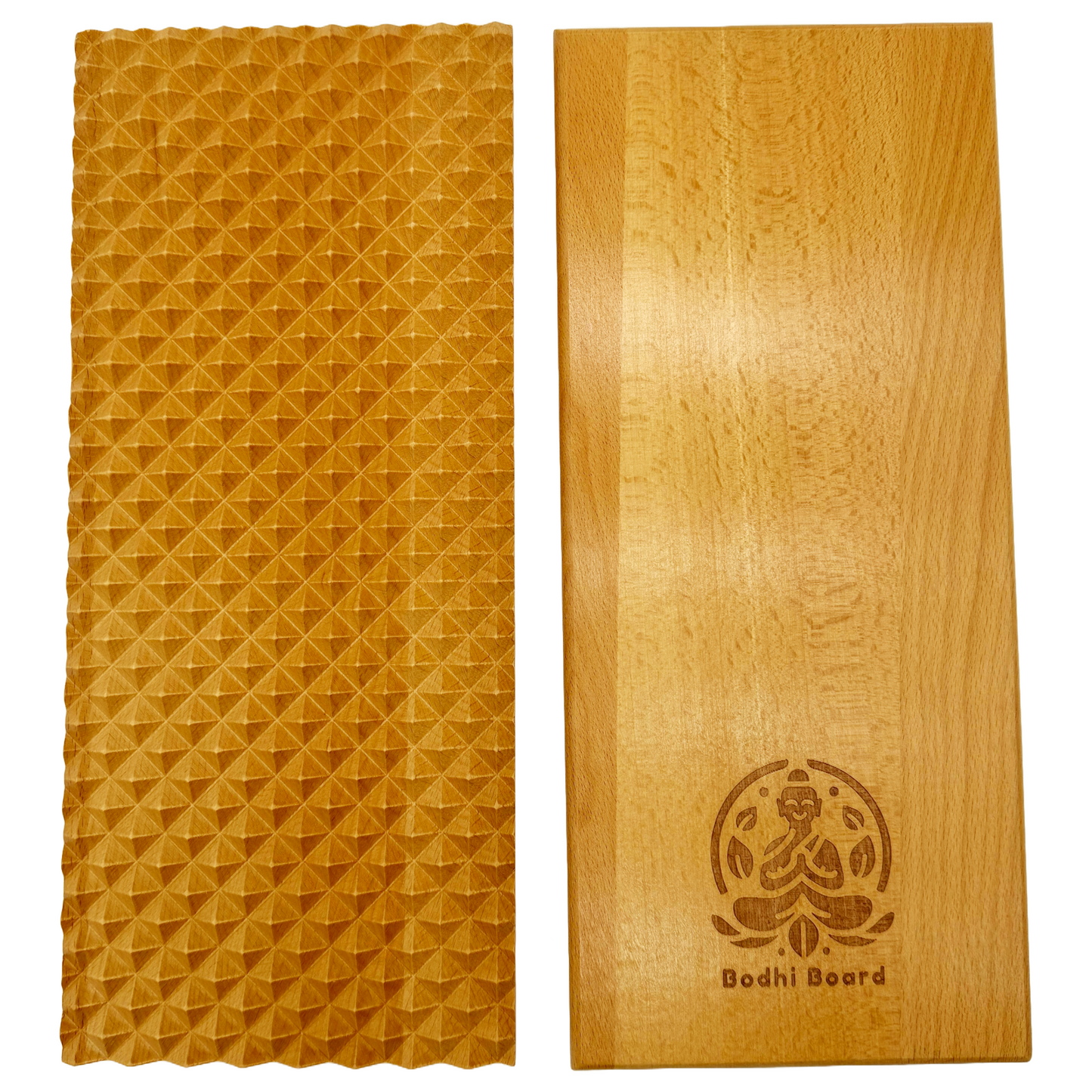 Sadhu Board mit Holzpyramiden von oben – Bodhi Board Nagelbrett für Achtsamkeits- und Meditationsrituale
