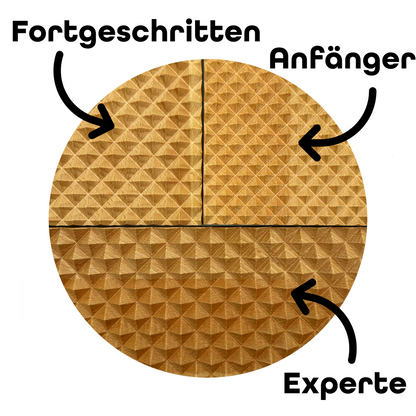 Detailaufnahme der Holzpyramiden-Spikes des Bodhi Board Sadhu Boards aus Holz